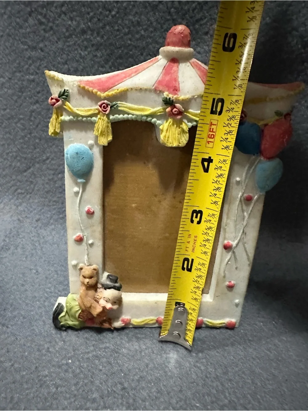 Whimsical Carousel Baby Photo Frame - Cream & Pink